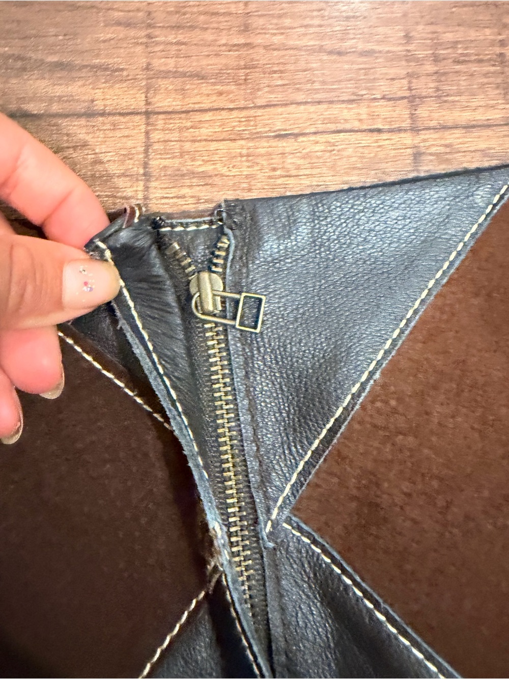 Laundry Leather and Suede Parchwork Mini Skirt - Picture 4 of 9